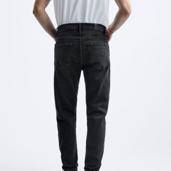 Zara Man Black Wash Slim Fit Demin Jeans Size 30 - Picture 2 of 4